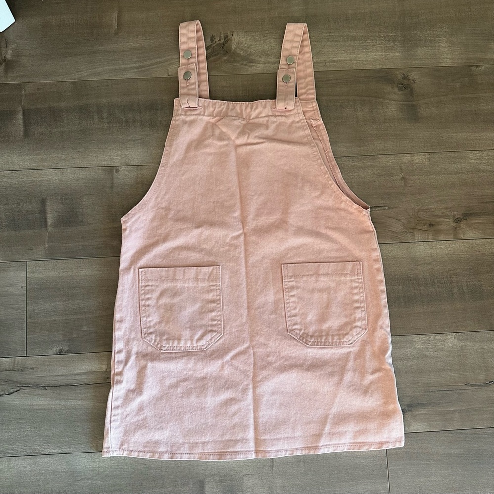 Pink Denim Overall Dress